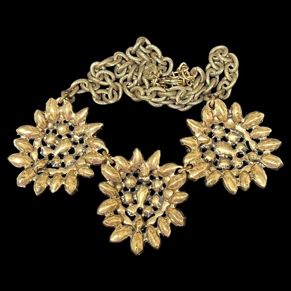 Ann Taylor LOFT Triple Blue Cluster Statement Necklace - Picture 4 of 5